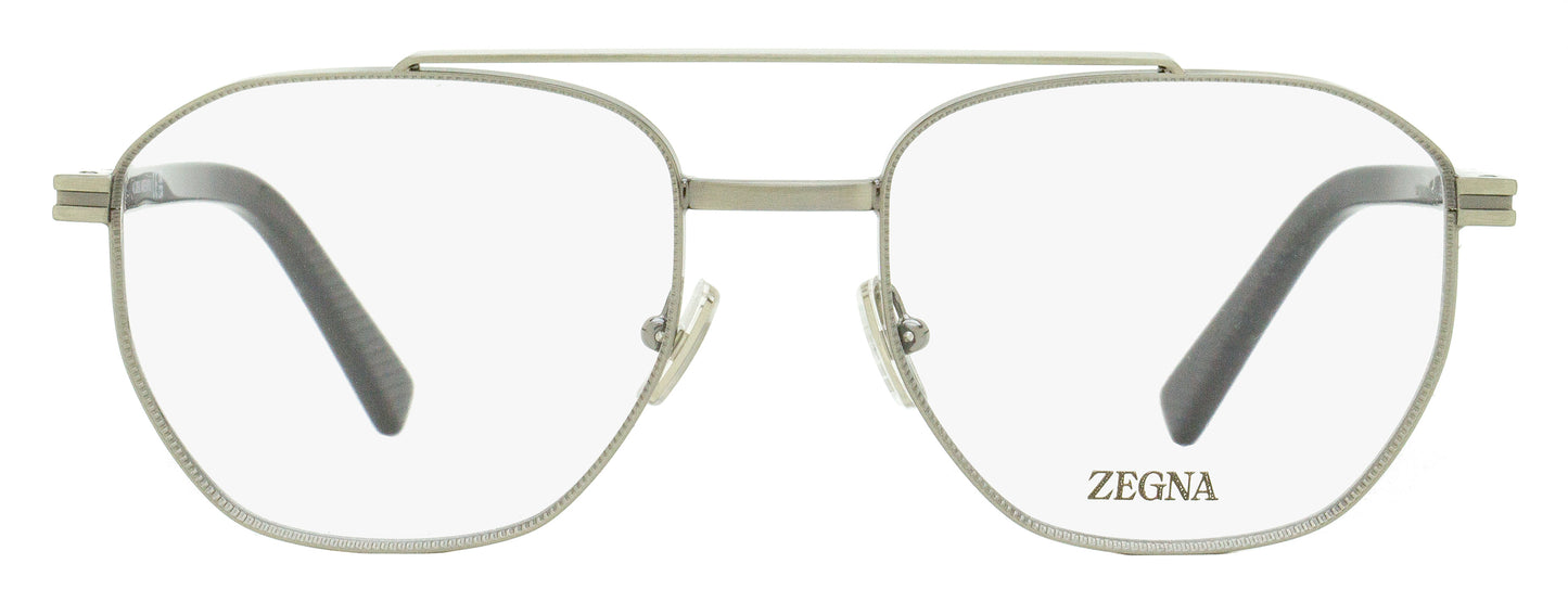 Zegna Geometric Pilot Eyeglasses EZ5285 012 Ruthenium 53mm