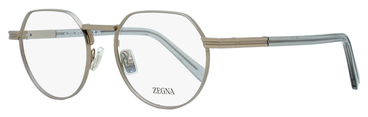 Zegna Rounded Geometric Eyeglasses EZ5286 015 Matte Ruthenium/Gray 51mm