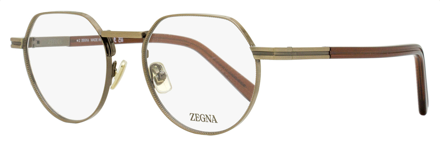 Zegna Rounded Geometric Eyeglasses EZ5286 038 Bronze/Brown 51mm