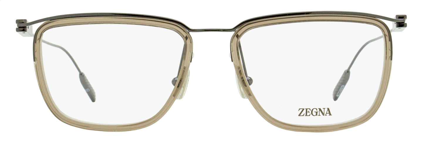 Zegna Floating Rectangular Eyeglasses EZ5288 057 Gunmetal/Beige 55mm