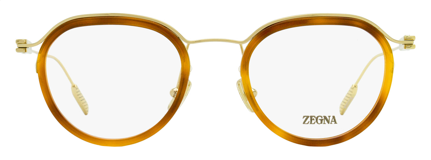 Zegna Floating Oval Eyeglasses EZ5289 053 Blonde Havana/Gold 49mm