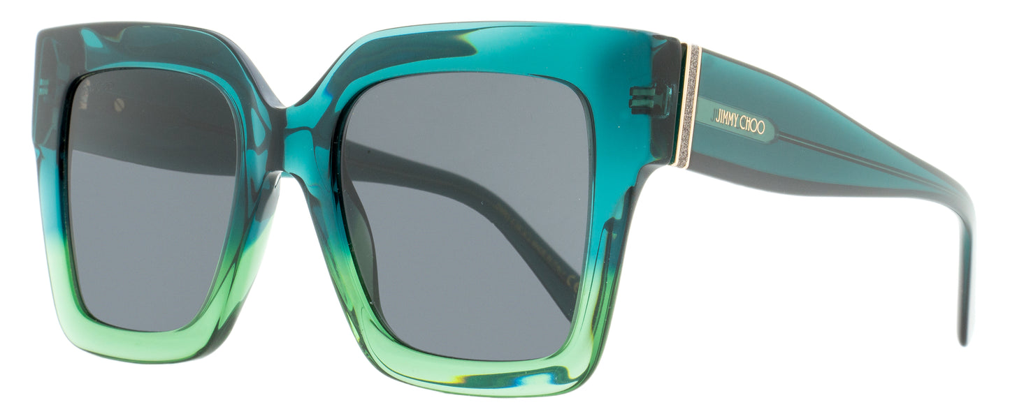 Jimmy Choo Square Sunglasses Edna PEFIR Green-Aqua 52mm