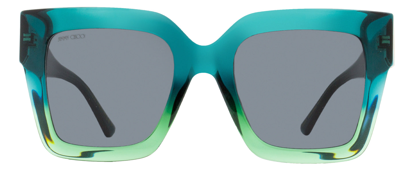 Jimmy Choo Square Sunglasses Edna PEFIR Green-Aqua 52mm