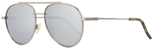 Fendi Oval Sunglasses FF0222S 6LBT4 Ruthenium 56mm 222