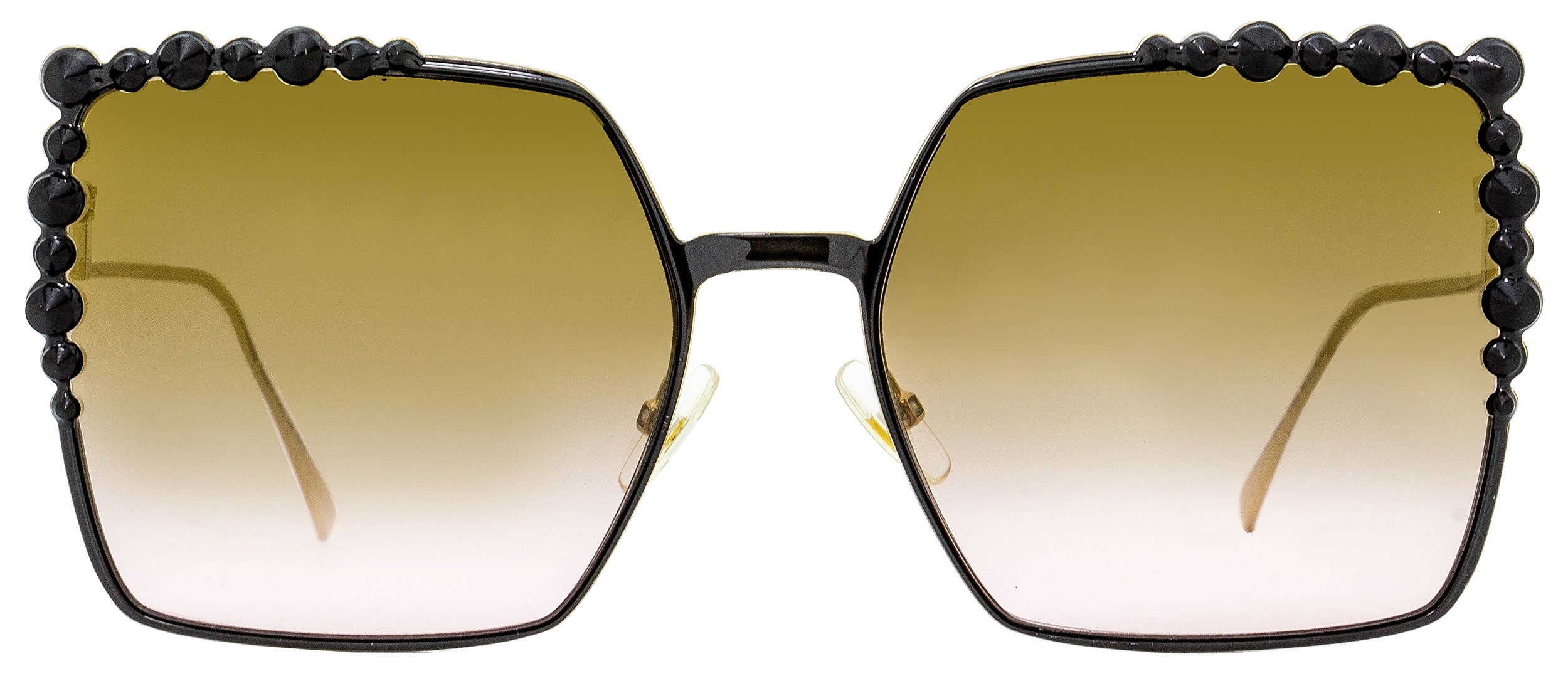 Fendi Square Sunglasses FF0259S 2O553 Gold Black 60mm 259 Stepani Style