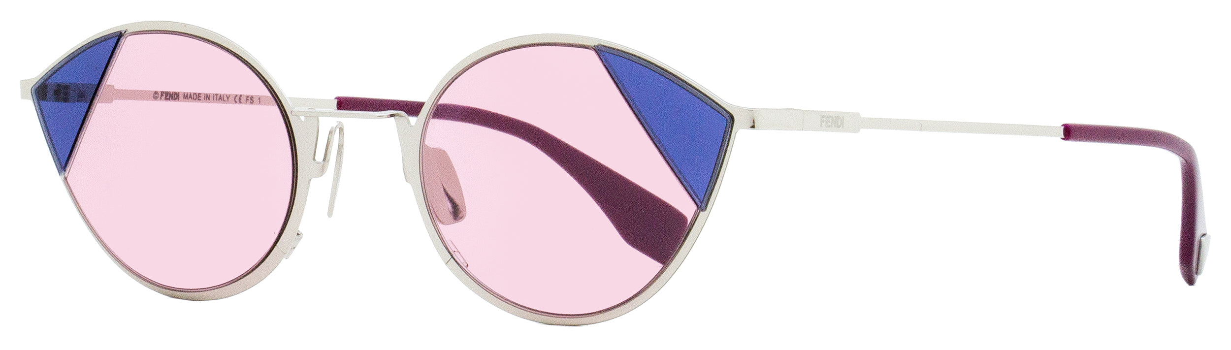 Fendi Cat Eye Sunglasses FF0342S AVBU1 Palladium Violet 51mm 342 Stepani Style