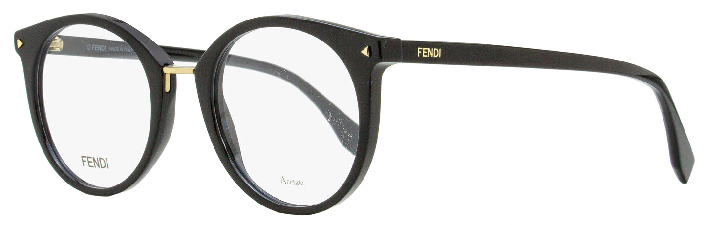 Fendi Round Eyeglasses FF0350 807 Black/Gold 48mm 350