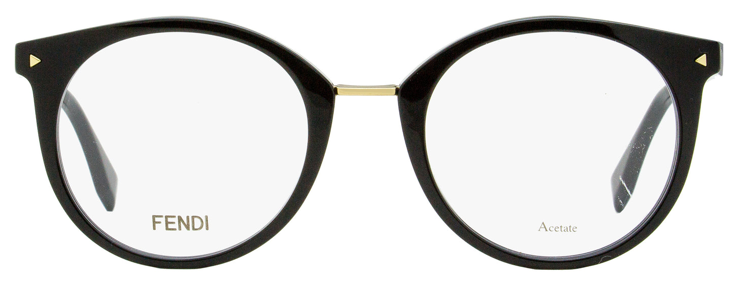 Fendi Round Eyeglasses FF0350 807 Black/Gold 48mm 350