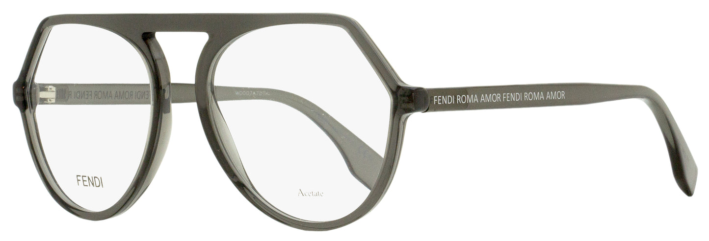 Fendi Roma Amor Eyeglasses FF0385 KB7 Transparent Gray 53mm 385