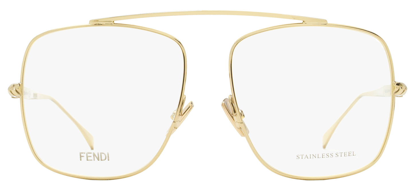 Fendi Square Eyeglasses FF0445 J5G Gold 57mm 445