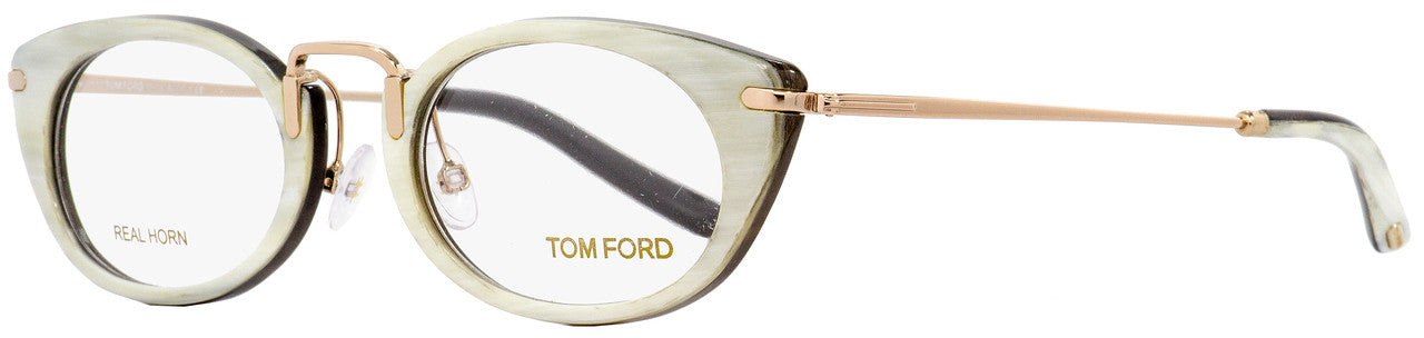 Tom Ford Oval Eyeglasses TF5257 028 Size: 50mm Ivory Buffalo Horn/Gold Plated 5257