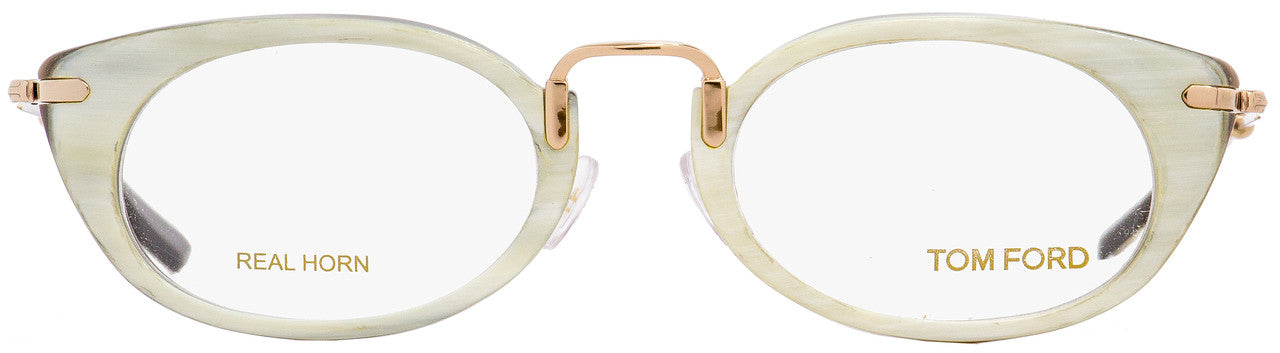 Tom Ford Oval Eyeglasses TF5257 028 Size: 50mm Ivory Buffalo Horn/Gold Plated 5257