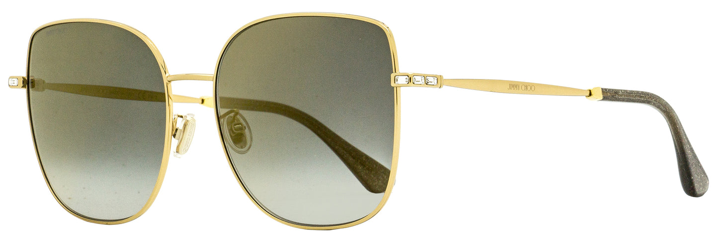 Jimmy Choo Square Sunglasses Fanny/G/SK J5GFQ Gold/Gray Glitter 59mm