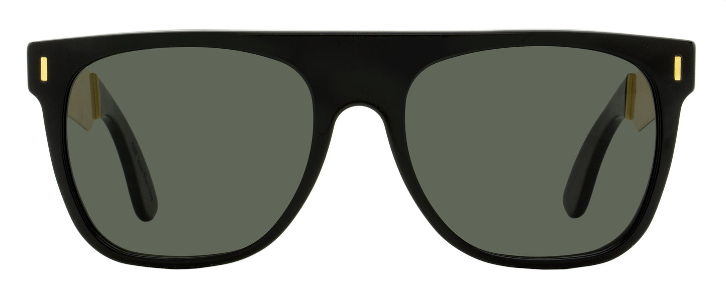 Retrosuperfuture Francis Sunglasses Flat Top LAM Black/Gold 55mm