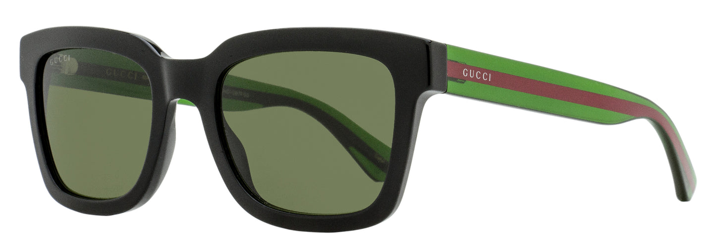 Gucci Rectangular Web Sunglasses GG0001SN 002 Black/Green 52mm