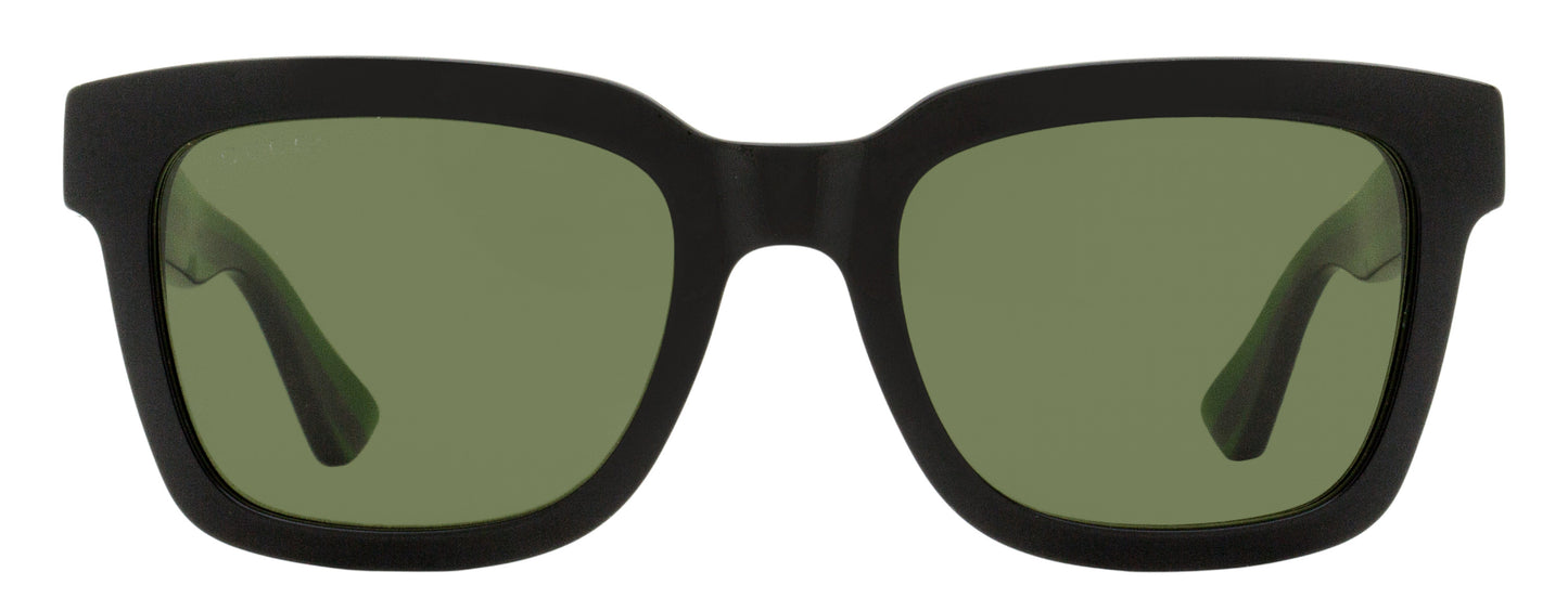Gucci Rectangular Web Sunglasses GG0001SN 002 Black/Green 52mm