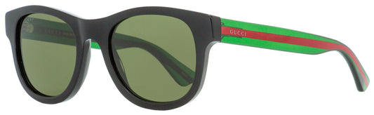 Gucci Oval Sunglasses GG0003S 002 Black/Green/Red 52mm 0003