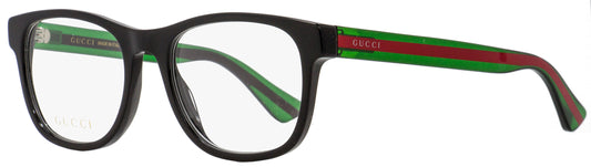 Gucci Rectangular Eyeglasses GG0004O 002 Black/Green/Red 53mm 0004