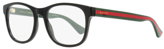 Gucci Rectangular Eyeglasses GG0004O 007 Black/Green/Red  55mm 0004