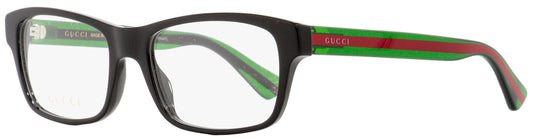 Gucci Rectangular Eyeglasses GG0006O 006 Black/Green/Red 55mm 0006