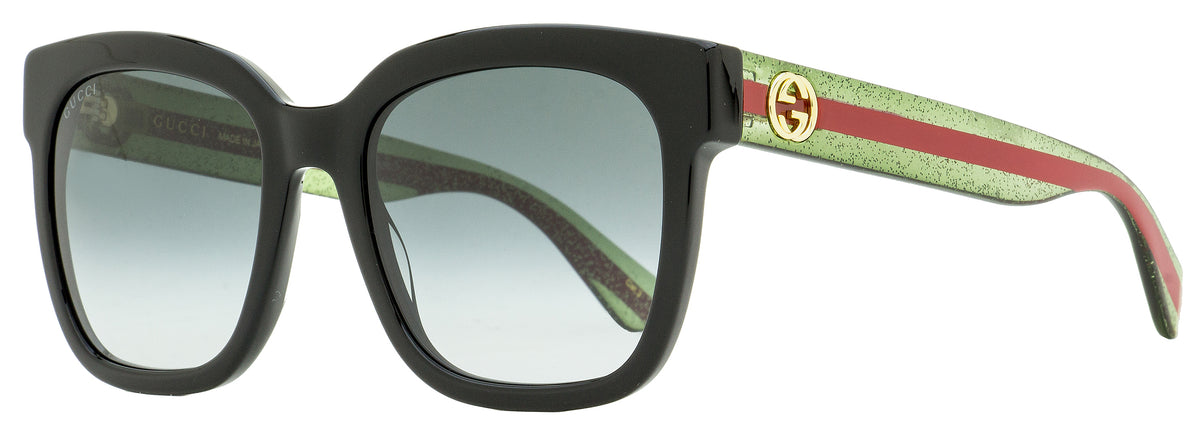 Gucci Women\'s Sunglasses | Classic Style | Red\\Green | GG0034SN-002 Gucci Sunglasses GG0034SN 002 Black-Green Glitter-Red/Gray  main image 3