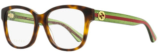 Gucci Square Eyeglasses GG0038ON 002 Havana/Red/Green 54mm 38