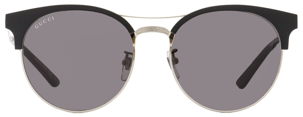 Gucci Oval Sunglasses GG0075S 001 Matte Black Silver 0075 Stepani Style