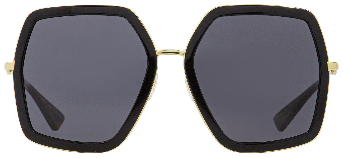 Gucci Square Sunglasses GG0106S 001 Black/Gold/Havana 56mm 0106