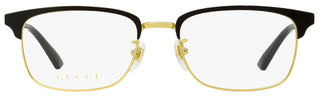 Gucci Rectangular Eyeglasses GG0131O 001 Gold/Black 53mm 131