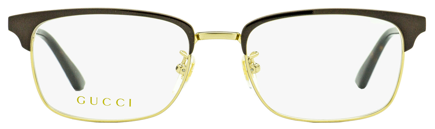 Gucci Rectangular Eyeglasses GG0131O 002 Gold/Brown/Havana 53mm 131