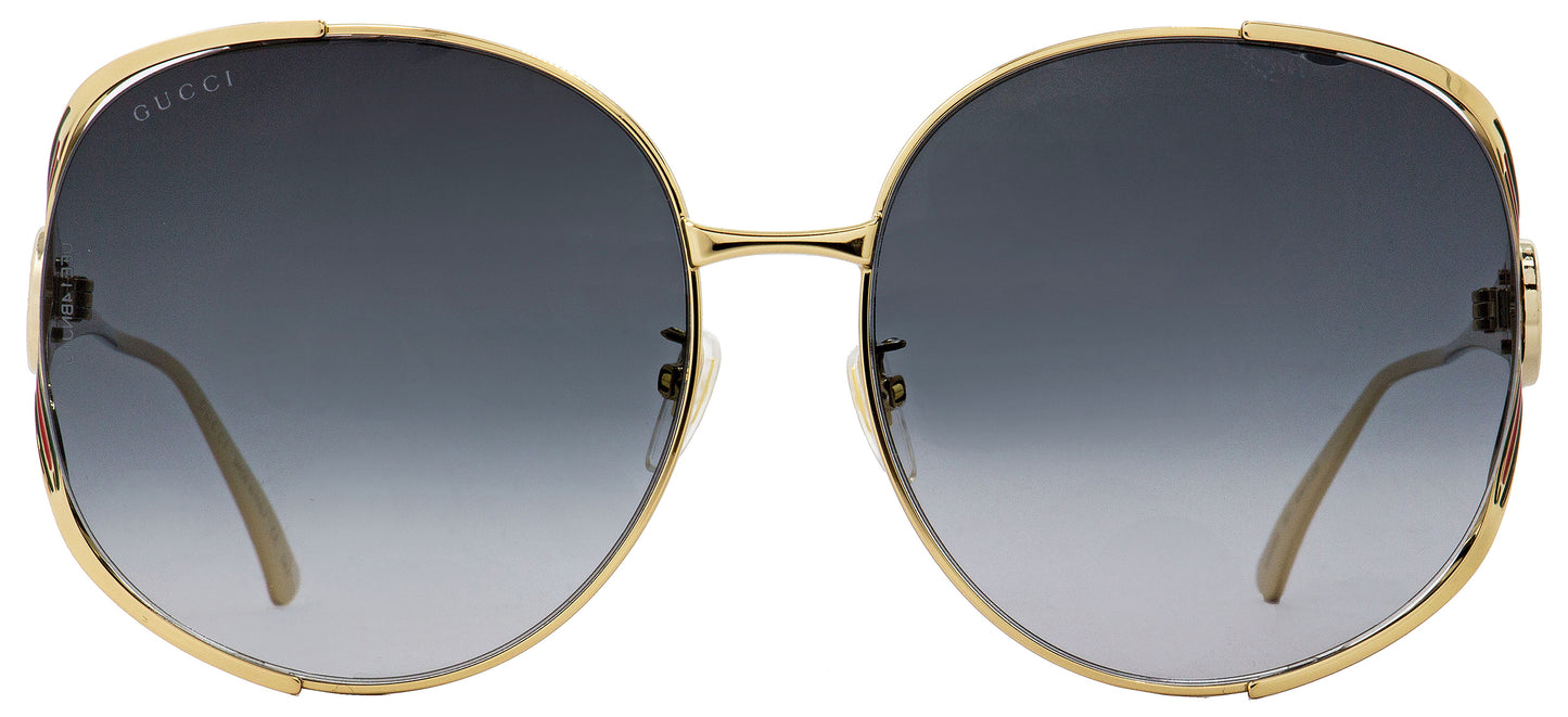 Gucci Oval Sunglasses GG0225S 001 Gold 63mm 0225