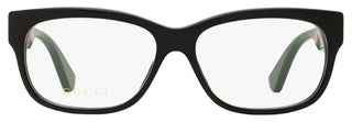 Gucci Rectangular Eyeglasses GG0278O 011 Black/Green/Red 55mm 278