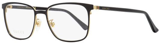 Gucci Rectangular Eyeglasses GG0294O 002 Black/Gold 54mm 0294