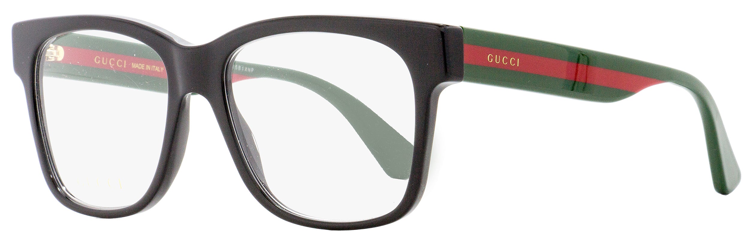 Gucci Square Eyeglasses GG0342O 004 Black Green Red 56mm 0342 Stepani Style