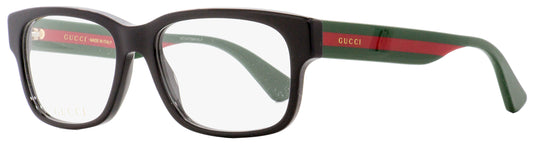 Gucci Rectangular Eyeglasses GG0343O 007 Black/Green/Red 57mm 0343