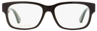 Gucci Rectangular Eyeglasses GG0343O 007 Black/Green/Red 57mm 0343