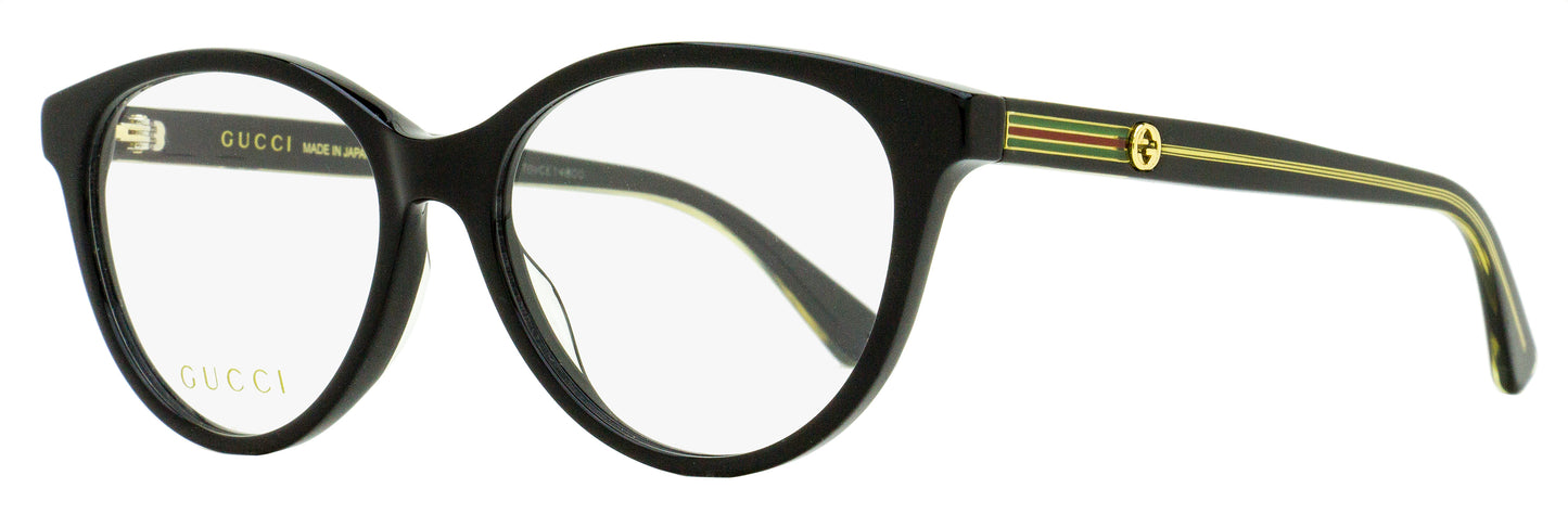Gucci Sylvie Oval Eyeglasses GG0379O 001 Black 52mm