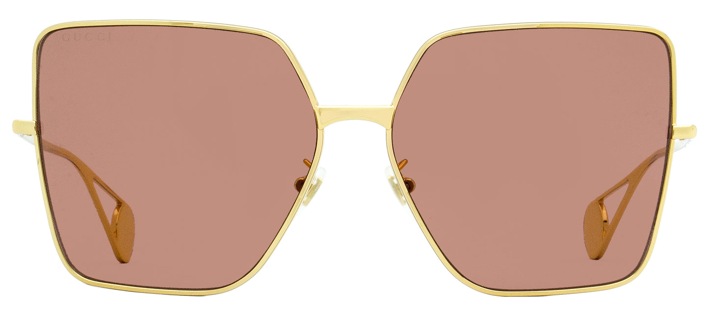 Gucci Square Sunglasses GG0436S 001 Gold 61mm 436