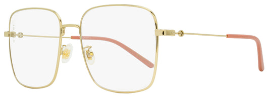 Gucci Square Eyeglasses GG0445O 001 Gold/Pink 56mm 0445