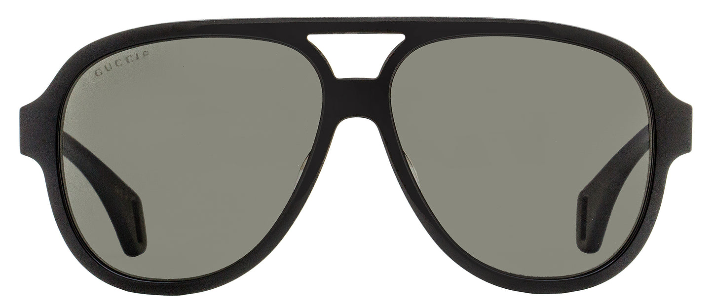 Gucci Pilot Sunglasses GG0463S 002 Black/Cream/Red Polarized 58mm 463