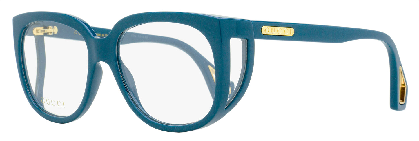 Gucci Retro Square Eyeglasses GG0470O 003 Teal 56mm
