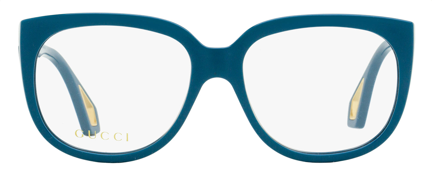 Gucci Retro Square Eyeglasses GG0470O 003 Teal 56mm