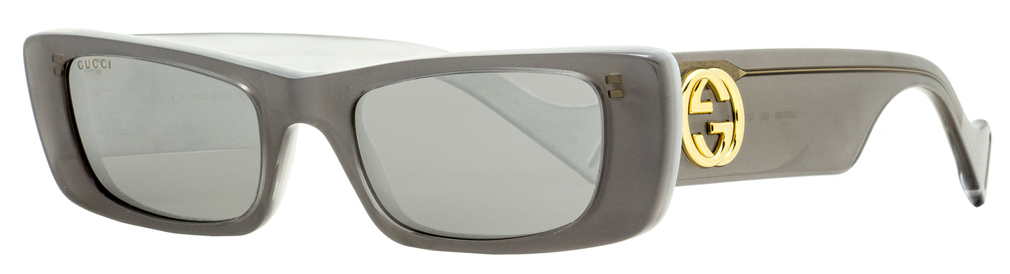 Gucci Rectangular Sunglasses GG0516S 002 Gray 52mm 0516