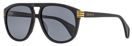 Gucci Pilot Sunglasses GG0525S 002 Black/Gold Polarized 60mm 525