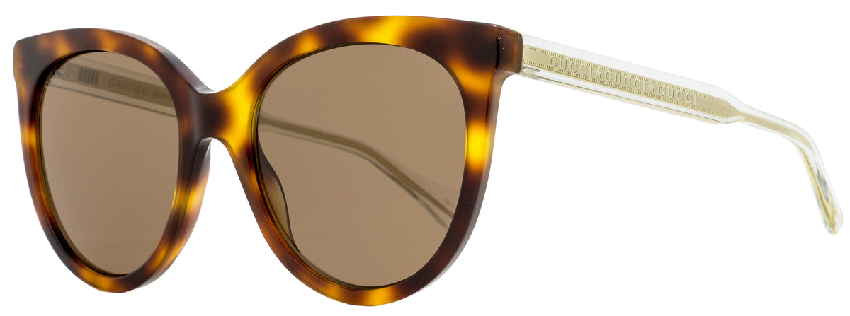 Gucci Oval Sunglasses GG0565S 002 Havana/Clear/Gold 54mm 0565 Gucci Gg1660s Havana Female Oval Sunglasses | Eyewear Index main image 2