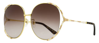 Gucci Round Oversize Sunglasses GG0595S 008 Gold 64mm