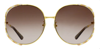 Gucci Round Oversize Sunglasses GG0595S 008 Gold 64mm