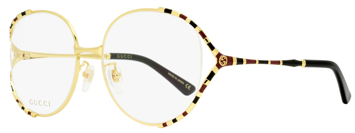 Gucci GG0596OA 003 Round Eyeglasses 58mm - Gold / Black / Red Gucci GG0596OA 003 Asian Fit Glasses – GlassesNow main image 4