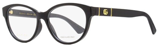 Gucci Oval Eyeglasses GG0633O 001 Black/Gold 54mm 633