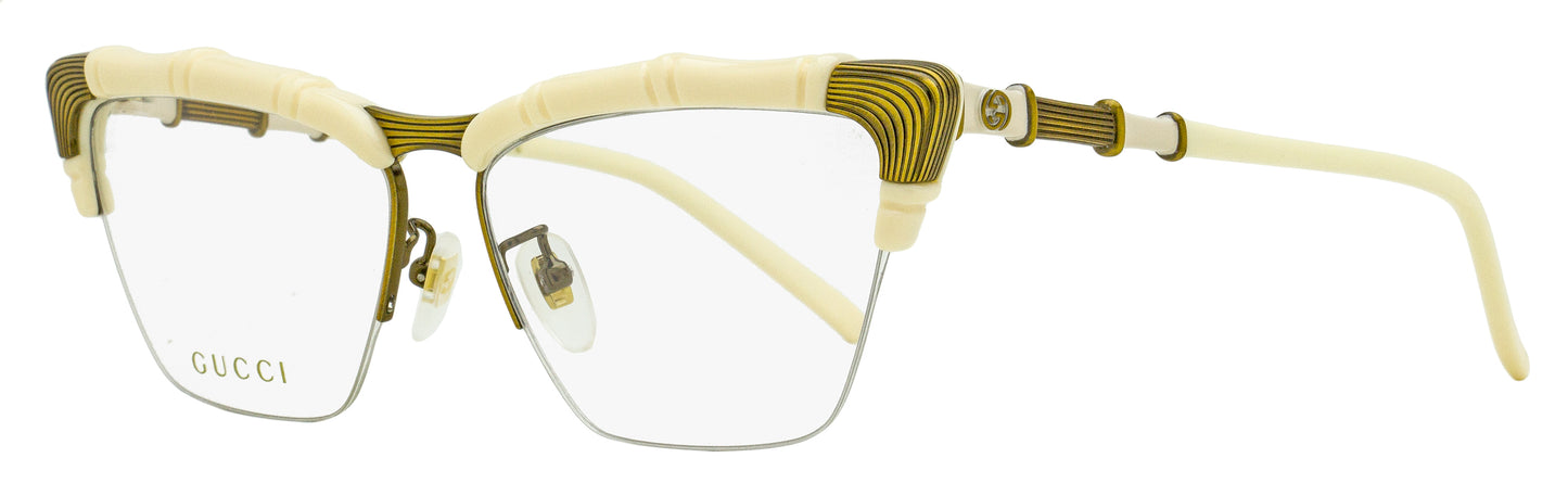 Gucci Bamboo Signature Eyeglasses GG0660O 002 Ivory/Antique Gold 58mm